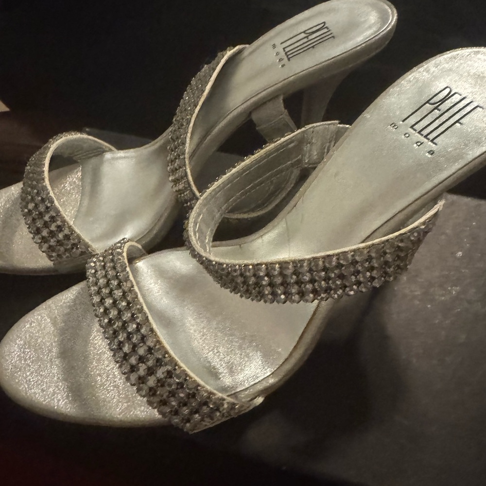Pelle Moda Silver Rhinestone Heels - Picture 4 of 6